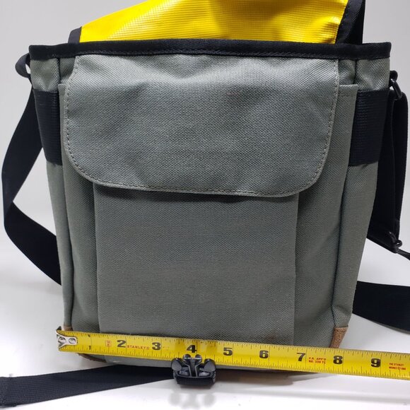 Supreme Canvas Messenger Bag Green/Brown Adjustable Strap Durable & Stylish - Picture 11 of 12